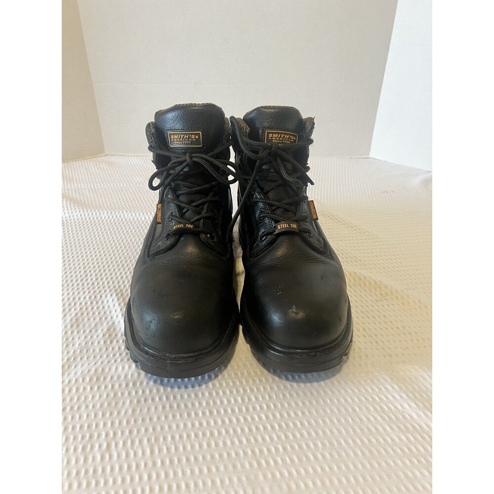 Men's Smith's American Steel Toe  Black Waterproof Work Boots, Size 12